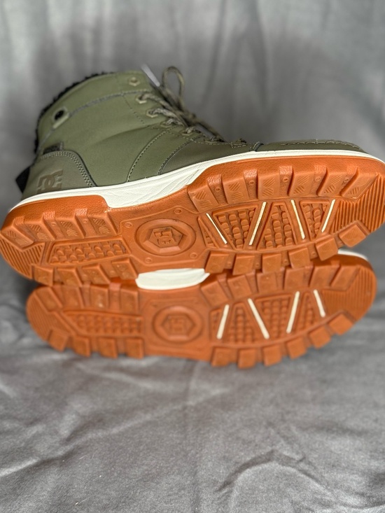 DC Shoes Men’s Woodland Winter Boots Olive Green Leather Sherpa Lined Rare main image 7